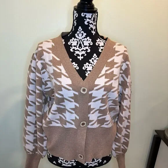 Joie Sweaters! Joie Houndstooth Cardigan! - Picture 1 of 6